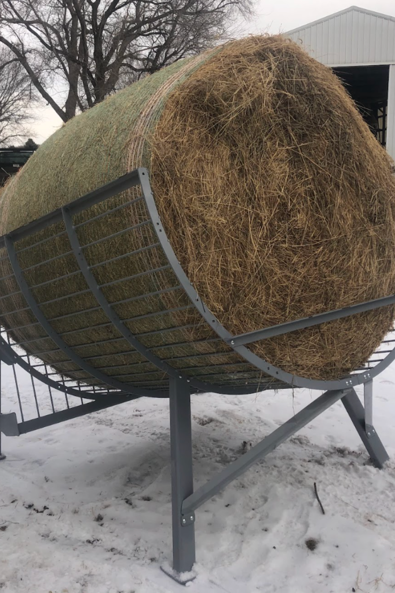 Goat Feeders by the Hay Manager
